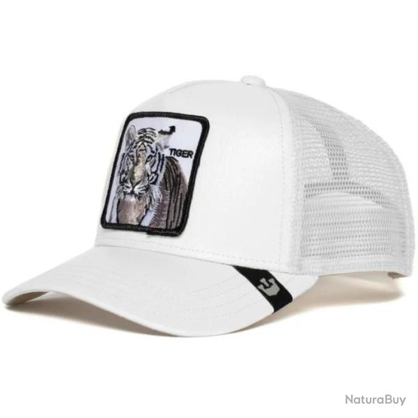 Casquette baseball arri�re ouvert avec patch animal - Tigre blanc