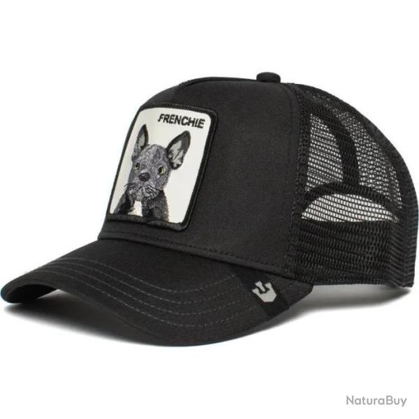 Casquette baseball arri�re ouvert avec patch animal - Chien noir