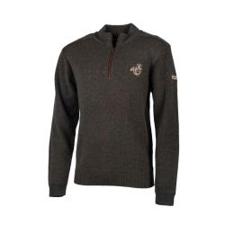PULL LAINE COL ZIPP&Eacute; Sanglier