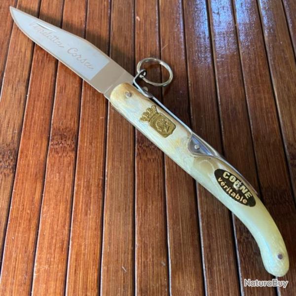 COUTEAU CORSE VENDETTA A PALME EN BELLE CORNE NEUF