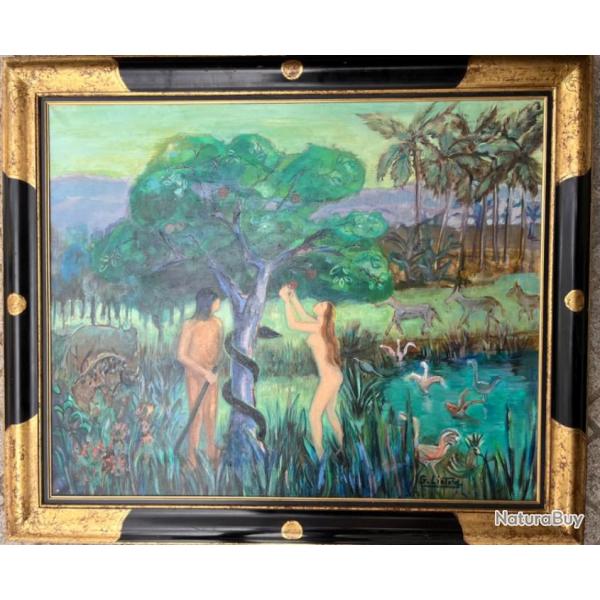 Gladys Liotard  adam et �ve huile sur toile