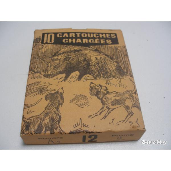 Bo�te Cartoucherie Fran�aise 10 Cartouches Cal.12 Pb9