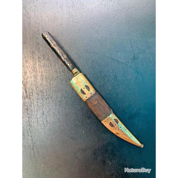 SUPERBE COUTEAU OTTOMAN, REGION COTIERE TURC MER EGEE, DATEE 1900 POUR COLLECTION