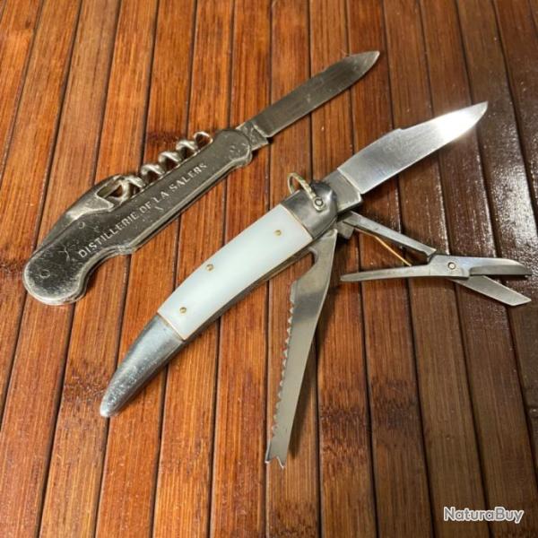 LOT DE DEUX COUTEAUX UN �L�GANT MULTI FONCTIONS ET UN SOMMELIER