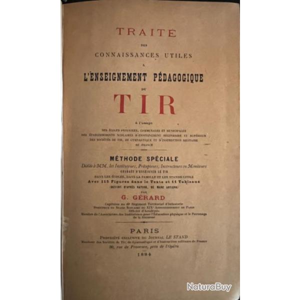 Livre L'enseignement pdagogique du tir de 1894