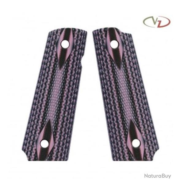 VZ Grips - Poign�e pour 1911 mod�le Double Diamond - Profil Standard - Zebra Pink