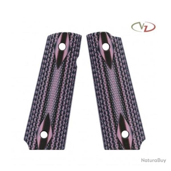 VZ Grips - Poign�e pour 1911 mod�le Double Diamond - Profil Slim - Zebra Pink