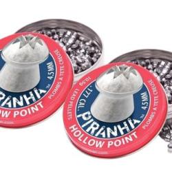 LOT DE 2 BO&Icirc;TES DE PLOMBS "PIRANHA HOLLOW POINT" - C4.5 X400