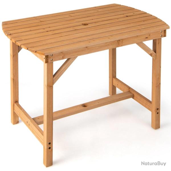 Table de salle � manger ext�rieure en bois de sapin pour 4-6 personnes pour pelouse jardin int�rieu