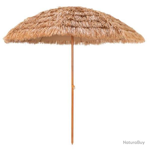 Parasol de plage en chaume PP 7 couches 243 cm de style hawaen parasol tropical portable 8 baleine