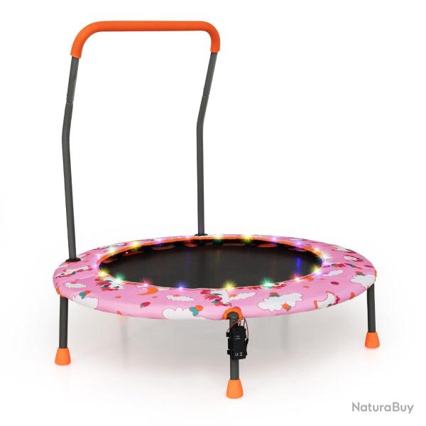 Trampoline pour enfants diamtre 92 cm lumineux avec poigne amovible charge 25kg pour sports de sa
