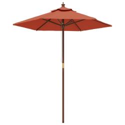 Parasol de jardin avec mât en bois terre cuite 196 x 231 cm 02_0008362