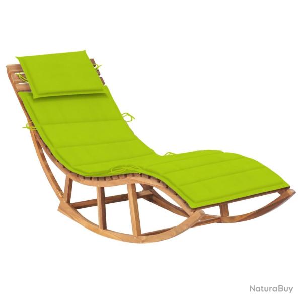 Transat chaise longue bain de soleil lit de jardin terrasse meuble d'ext�rieur � bascule avec couss