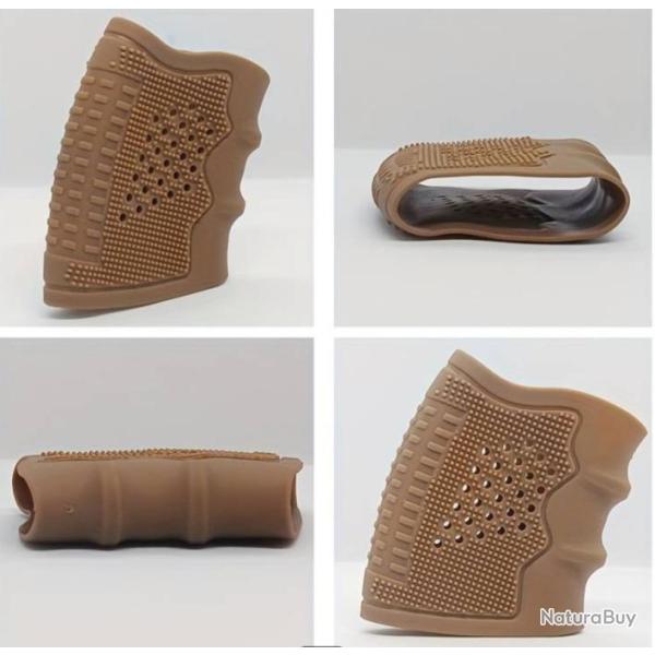 Poign�e caoutchouc antid�rapant pour pistolet (Tan couleur).