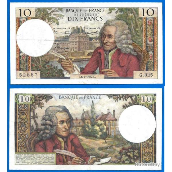 France 10 Francs 1967 6 Avril Billet Voltaire Franc