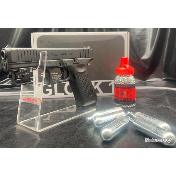 Pack "Laser Pr�t � tirer" PISTOLET "GLOCK 17 GEN5" - CO2 - Calibre BB/4,5MM