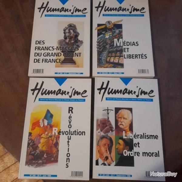 Revue Humanisme. Lot de 4. Franc-maonnerie