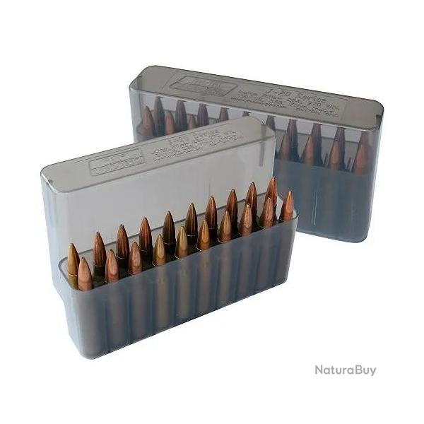 Bo�te De Rangement Pour 20 Balles De Chasse Calibre 300Win Mag, 7mm Rem Mag-rouge transparent