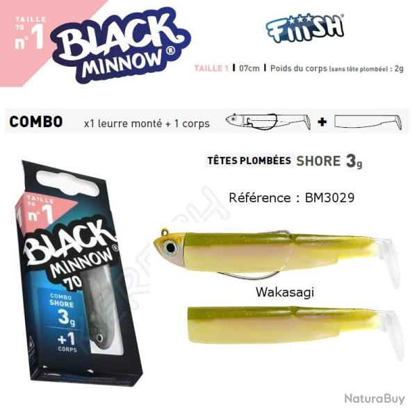 COMBO BLACK MINNOW 7 CM N�1 FIIISH 7 cm / 3 g Wakasagi