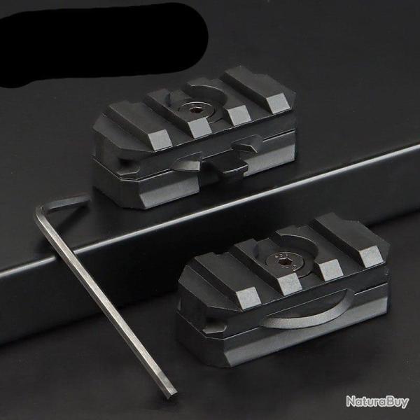 Adaptateur lampe casque 360 degr�s 19mm - Noir