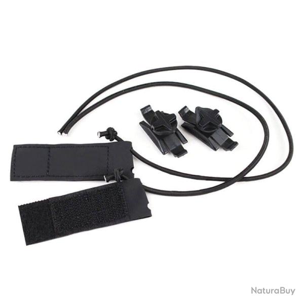 Adaptateur lunettes casque crochet/boucle - Noir