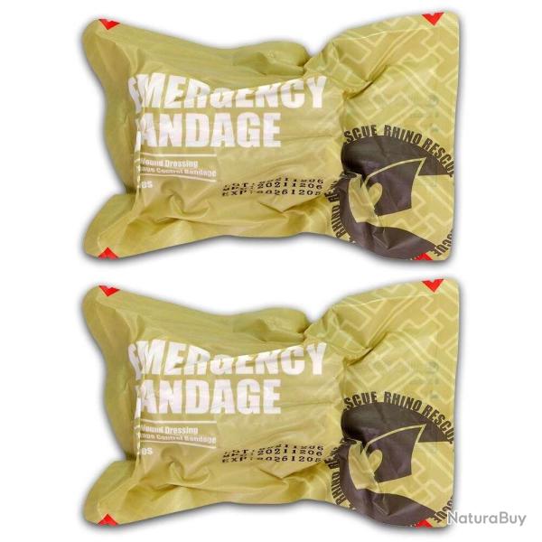Bandage compression d'urgence 5 pcs Rhino - 4 pouces x 2