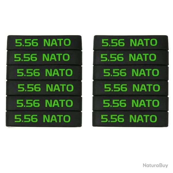 Bande marquage chargeur 6/12 5.56 Nato 300 - 5.56 Vert 12 pcs