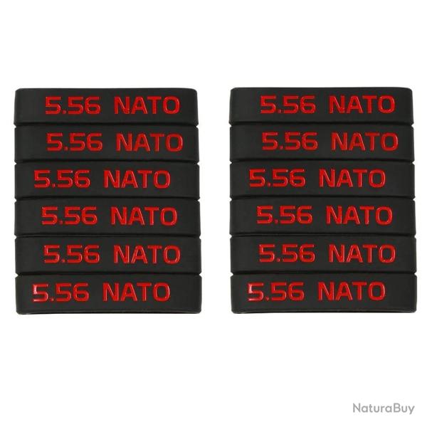 Bande marquage chargeur 6/12 5.56 Nato 300 - 5.56 Rouge 12 pcs