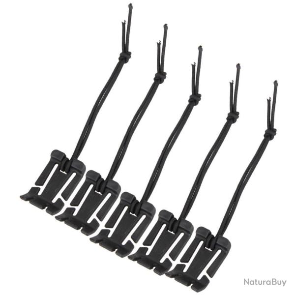 Boucle sac � dos Molle mousqueton EDC - 5 pcs Noir