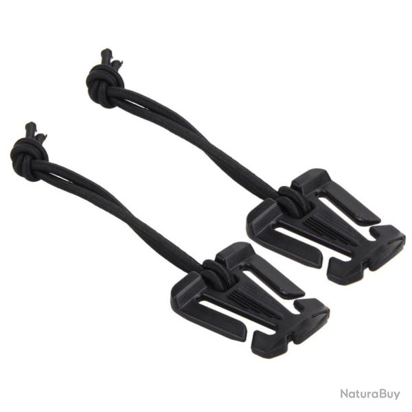 Boucle sac � dos Molle mousqueton EDC - 2 pcs Noir