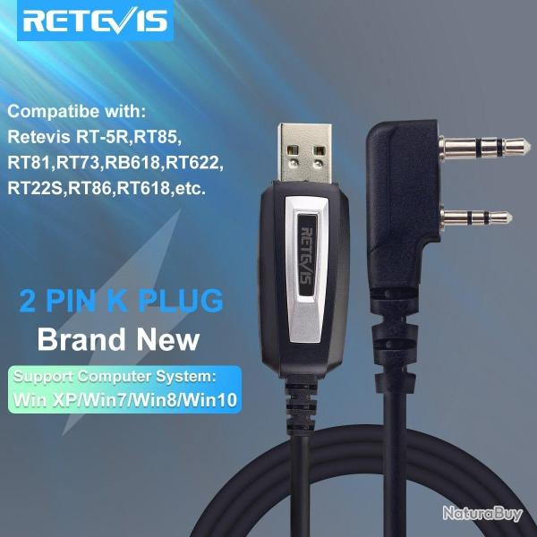 C�ble programmation Kenwood Baofeng UV-5R UV-82