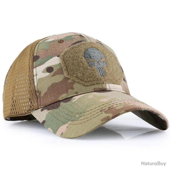 Casquette motif cr�ne JOS Airsoft - Camo WoodLand / 54-58cm