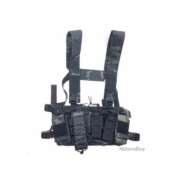 Chest Rig r�glable pochette RH Gun - Multicam noir