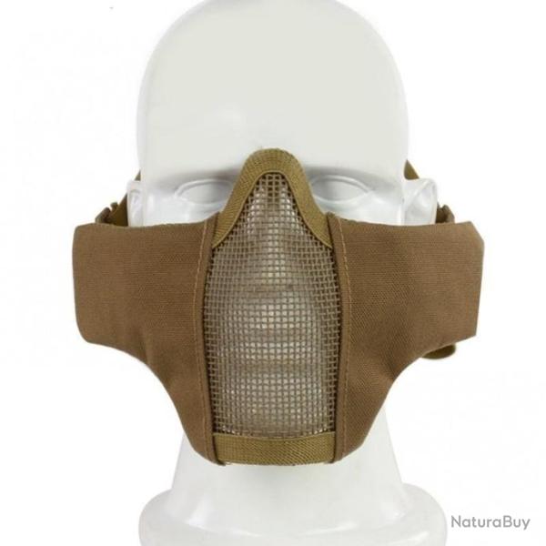 Demi-masque PDW maille m�tallique - Coyote marron