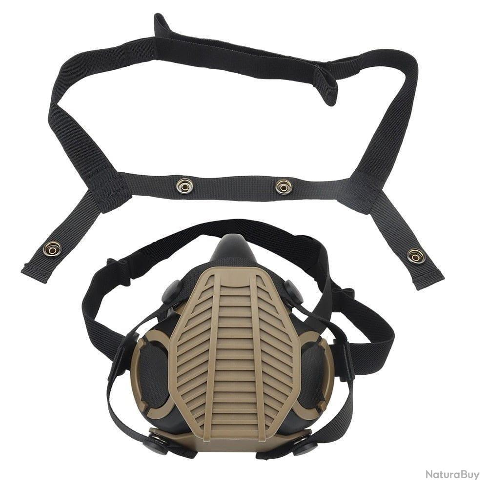 Demi-masque Airsoft En Maille Métallique – Léger, Pliable, Réglable, Marron Clair