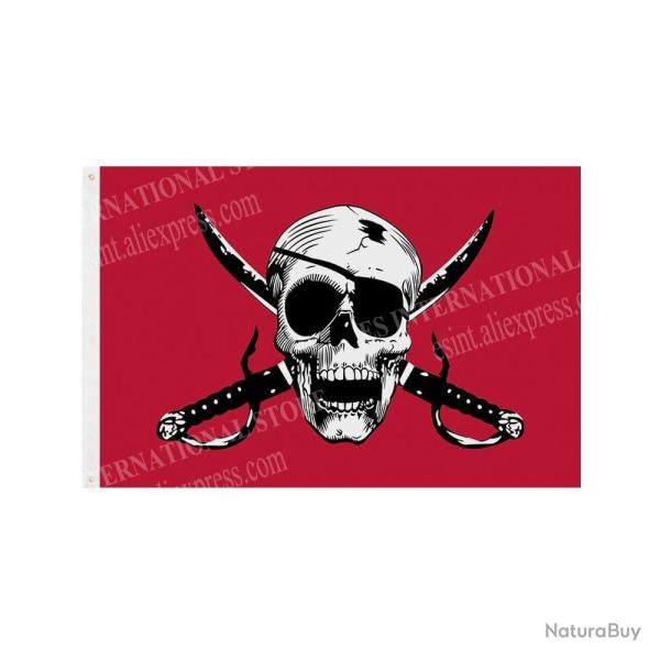 Drapeau pirate sabre crois�s 60-150cm - 90 x 150 cm