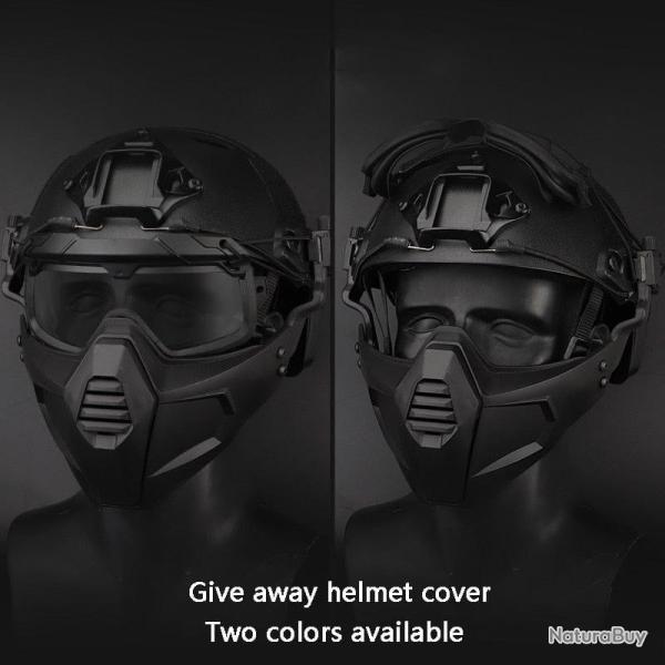 Ensemble casque Fast Recon Mesh + Split masque - Noir / M