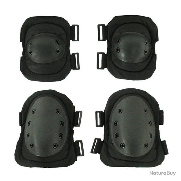 Ensemble genouill�res coudi�res Military ST-Plus - Noir