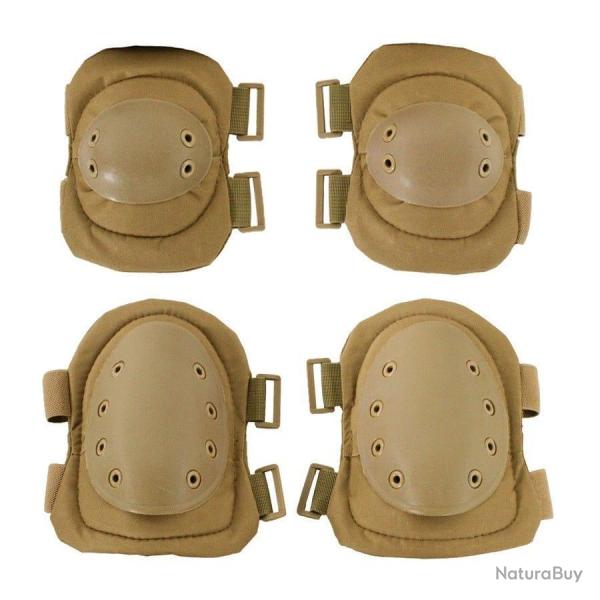Ensemble genouill�res coudi�res Military ST-Plus - Tan
