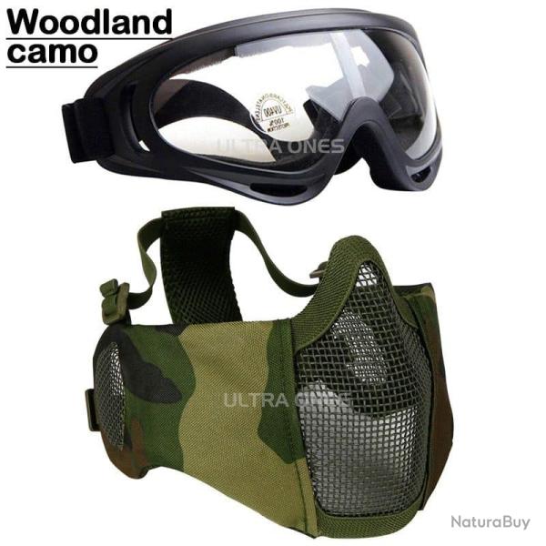 Ensemble masque/lunettes Ultra Ones - Woodland camo