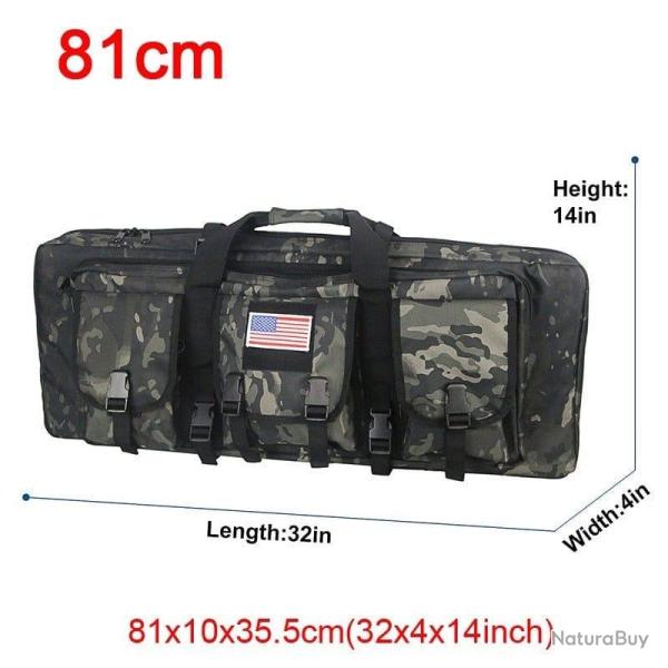 �tui double fusil Molle 32/48 pouces - 81cm Noir camo