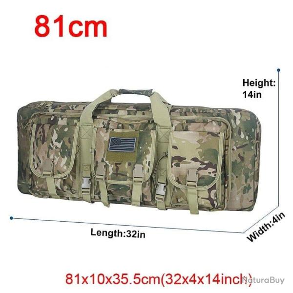 �tui double fusil Molle 32/48 pouces - 81cm Multicam