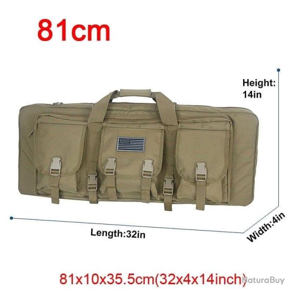�tui double fusil Molle 32/48 pouces - 81cm Marron