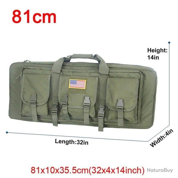 �tui double fusil Molle 32/48 pouces - 81cm Vert arm�e