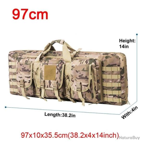 �tui double fusil Molle 32/48 pouces - 97cm Multicam