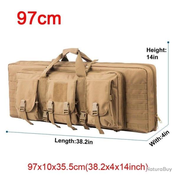 �tui double fusil Molle 32/48 pouces - 97cm Marron