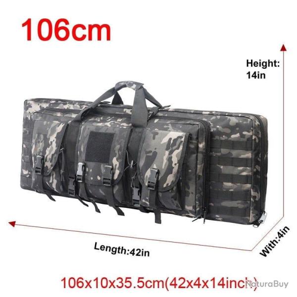 �tui double fusil Molle 32/48 pouces - 106cm Noir camo
