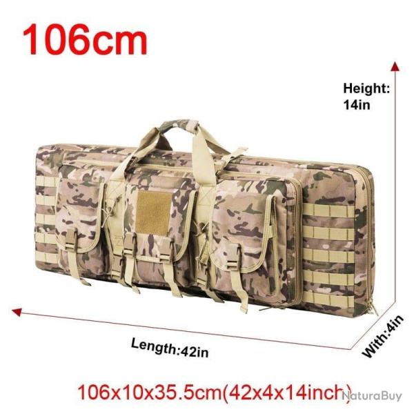 �tui double fusil Molle 32/48 pouces - 106cm Multicam