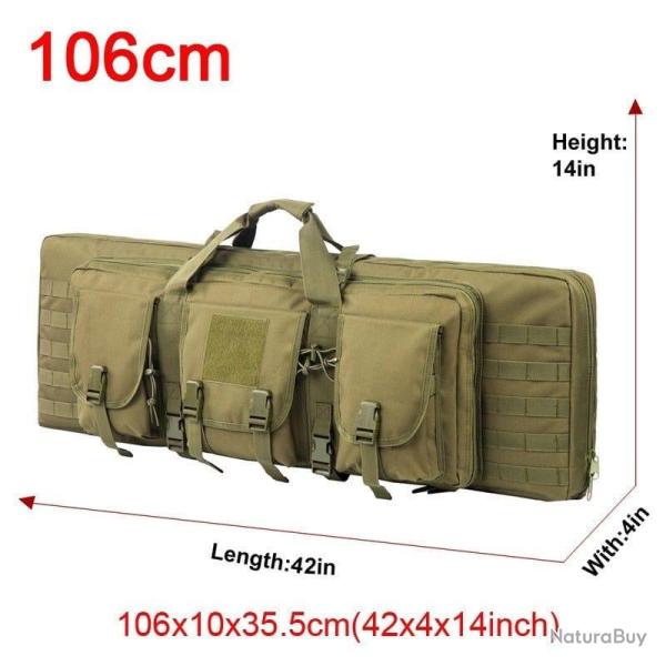 �tui double fusil Molle 32/48 pouces - 106cm Vert arm�e