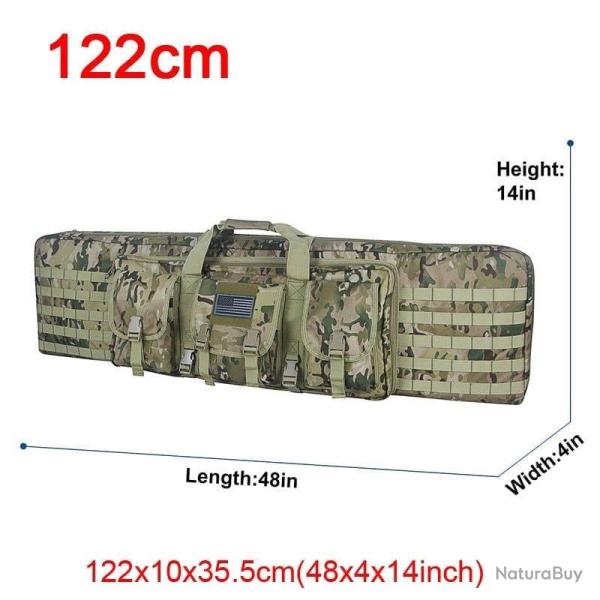�tui double fusil Molle 32/48 pouces - 122cm Multicam